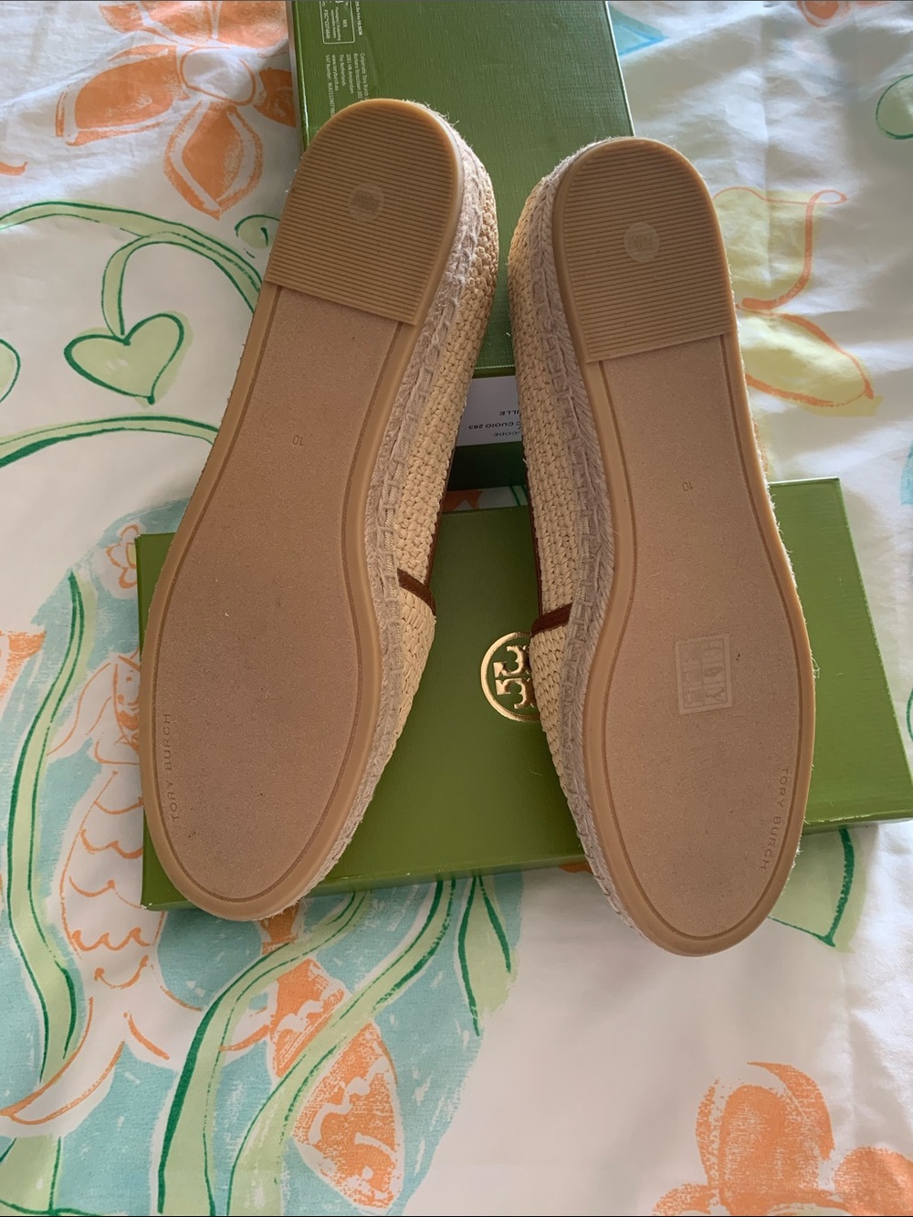 Tory Burch Natural Raffia Espadrille Flats with Brown Logo Trim
Size 10 - Picture 3 of 7